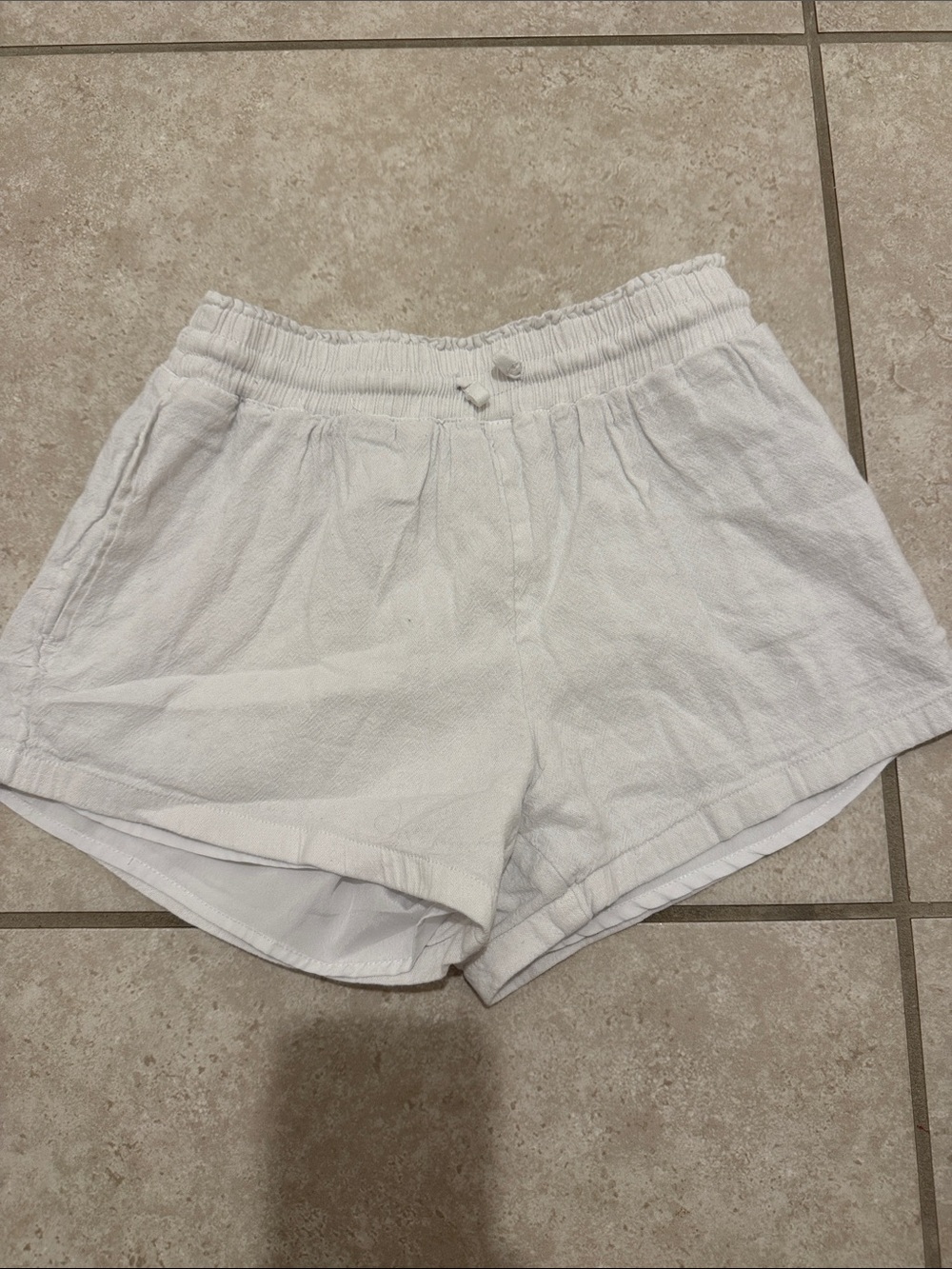 abercrombie kids White Elastic Waist Shorts